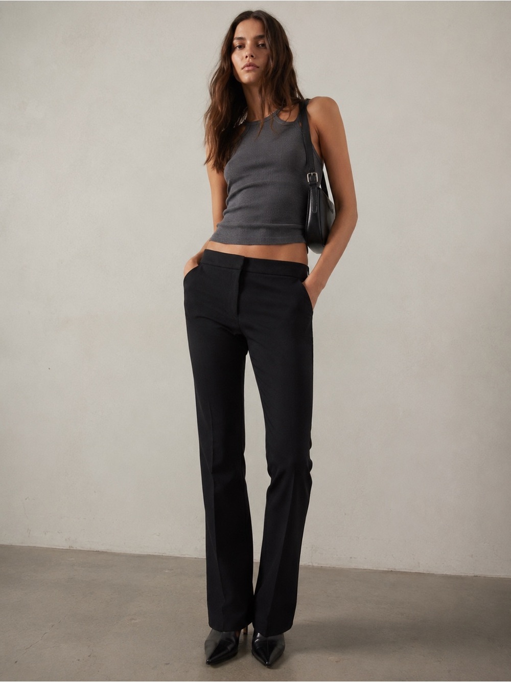 rag & bone Black Straight-Leg Trousers